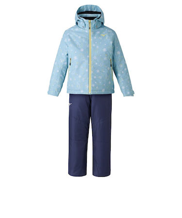 ミズノ(MIZUNO)ジュニア スキーウェア ブレスサーモ スノープリントスーツ 上下セット Z2MGA95672