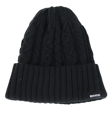 ボンファイアー（Bonfire）ニット帽 ケーブルカフワッチ 20BNF3FST2292 BLK 防寒 黒 フリーサイズ