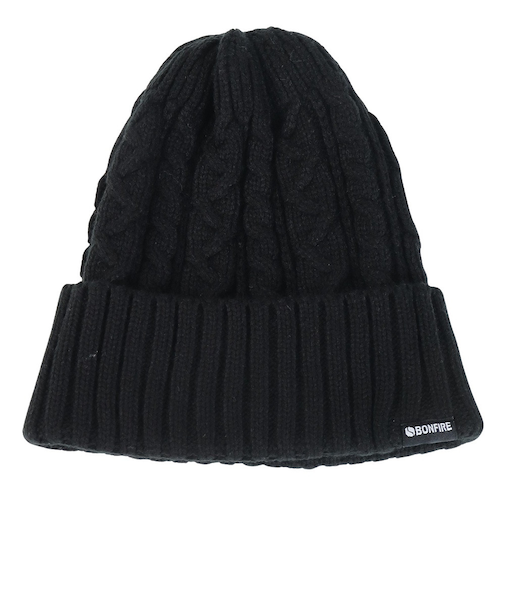 ボンファイアー（Bonfire）ニット帽 ケーブルカフワッチ 20BNF3FST2292 BLK 防寒 黒 フリーサイズ