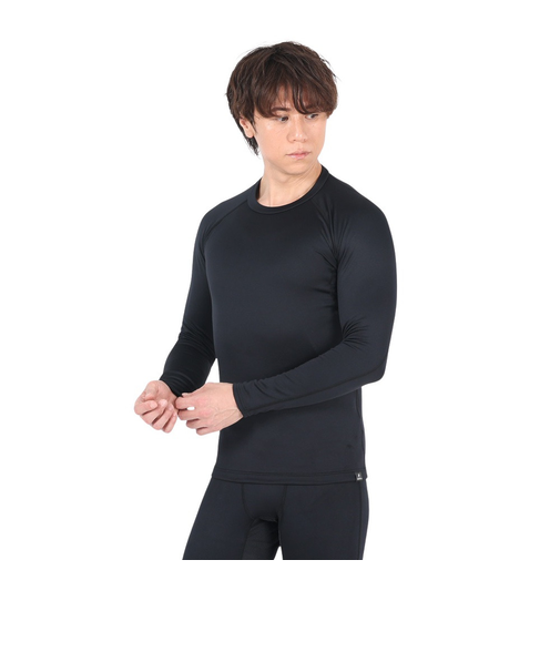 デュアリグ（DUARIG）ヒートクロス クルーネック長袖シャツ 3F0002-AHET-786ES BLK