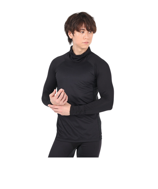 デュアリグ（DUARIG）ウィンドクロス 保温ネック長袖シャツ 3F0007-AHET-786ES BLK