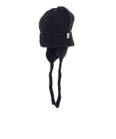 エルケクス（ELKEX）ニット帽 イヤーカバーカフワッチ EKL3FA0021 BLK 防寒 フリーサイズ 耳当て付き 黒