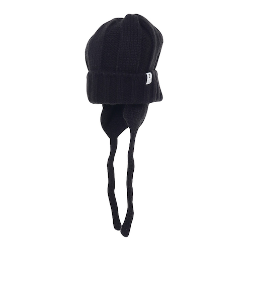 エルケクス（ELKEX）ニット帽 イヤーカバーカフワッチ EKL3FA0021 BLK 防寒 フリーサイズ 耳当て付き 黒