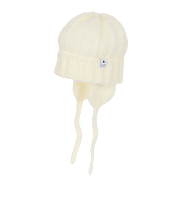 エルケクス(ELKEX)ニット帽 イヤーカバーカフワッチ EKL3FA0021 OWHT 防寒 フリーサイズ 耳当て付き 白