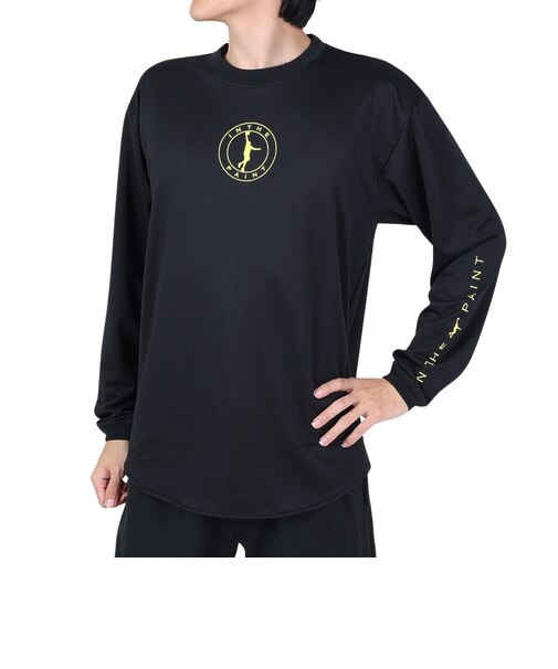 インザペイント（IN THE PAINT）バスケットボールウェア 長袖Tシャツ ITP23435BLK/LMN
