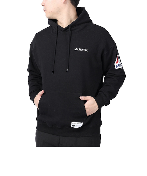 マジェスティック（MAJESTIC）プルオーバー フーディ OT0623FW0009-BLK