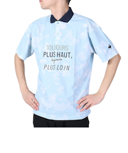 ルコックスポルティフ（lecoqsportif）半袖ポロシャツ メンズ 総柄グラフィック 鹿の子ポロシャツ QMMVJA42 SA