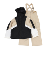 エアボーン(ARBN)ジュニア スキー スノーボード ウェア 上下セット 24 COLOR BLOCK BOYS AB43WW1532J BLK