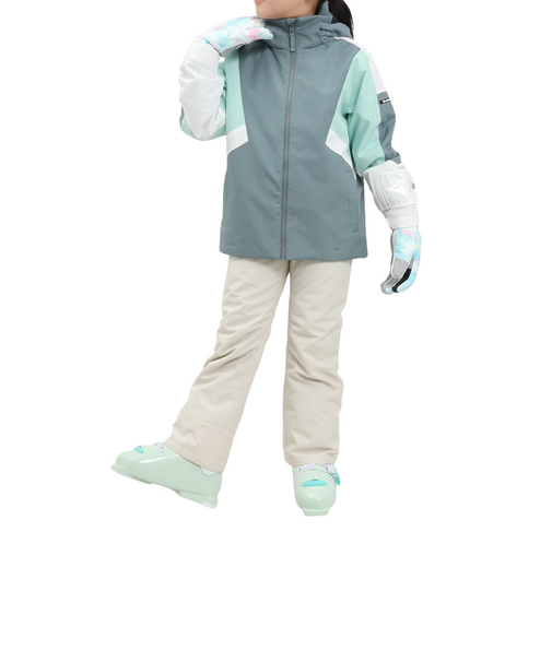 エアボーン(ARBN)ジュニア スキー スノーボード ウェア 上下セット 24 COLOR BLOCK GIRLS AB43WW1534J SLT