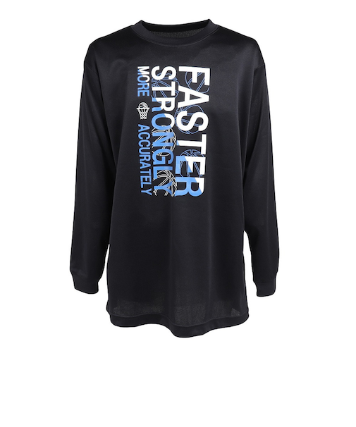 エックスティーエス（XTS）バスケットボールウェア ジュニア ドライプラス 長袖メッセージTシャツ 751TS3ES0043BLK 速乾