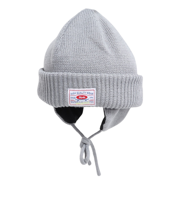 ニット帽 EAR MAFF ニットキャップ ビーニー SL23FW-HAT003GRY フリーサイズ 紐付き 耳当て付き グレー