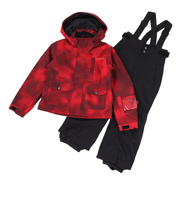 ジュニア ボーイズ スキーウェア フォグスーツ 上下セット ST23FW0034 RED サイズ調整