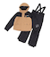 ジュニア ボーイズ スキーウェア カラーブロックスーツ 上下セット ST23FW0035 BK/BG サイズ調整