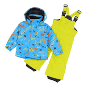 ジュニア スキーウェア ボーイズ ダイナソースーツ 上下セット ST23FW0038 LBLU サイズ調整