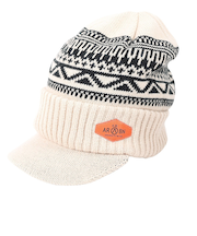エアボーン(ARBN)ニット帽 ワークニットキャップ AR23FW-CAP001BEG フリーサイズ つば付き ベージュ