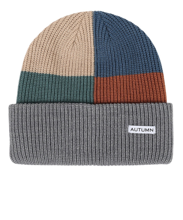 帽子 ニット帽 AT23 PATCHWORK GREY