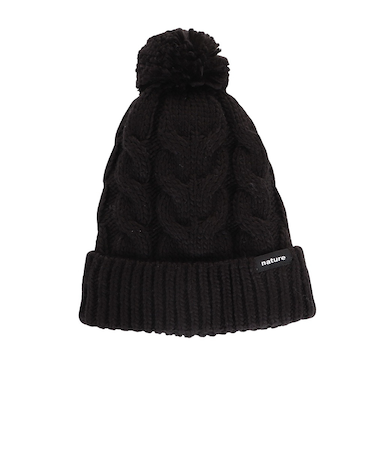 エアボーン（ARBN）ジュニア 帽子 ポンポン NATURE ニット帽 S AB43WC1573 BLK