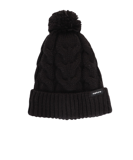 エアボーン（ARBN）ジュニア 帽子 ポンポン NATURE ニット帽 S AB43WC1573 BLK
