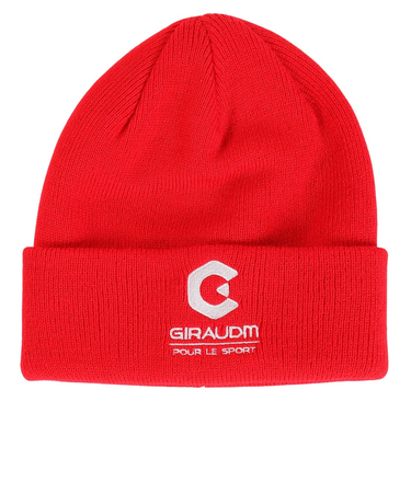 ジュニア ニット帽 刺しゅうカフワッチ CP3F0017-WA899-GRST RED