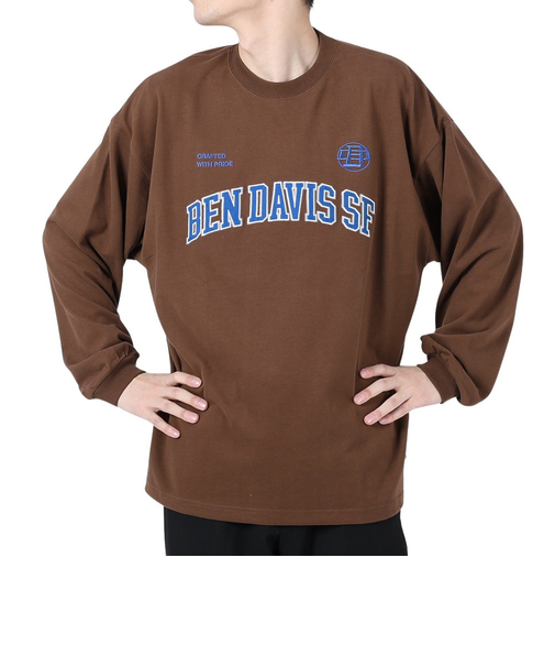 ベンデイビス（BEN DAVIS）カレッジ ブラッシュド 長袖Tシャツ 24380023-32BRW