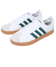 アディダス(adidas)スニーカー VLコートベース M ホワイト グリーン ID3710 カジュアル スポーツ シューズ 快適 タウン 街履き 登校 通学