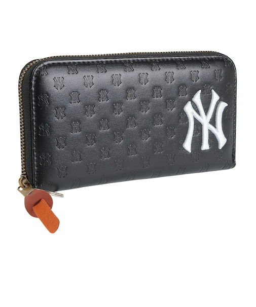 MLB 長財布 ニューヨークヤンキース ロゴ型押し YK-1406P-02-BLACK