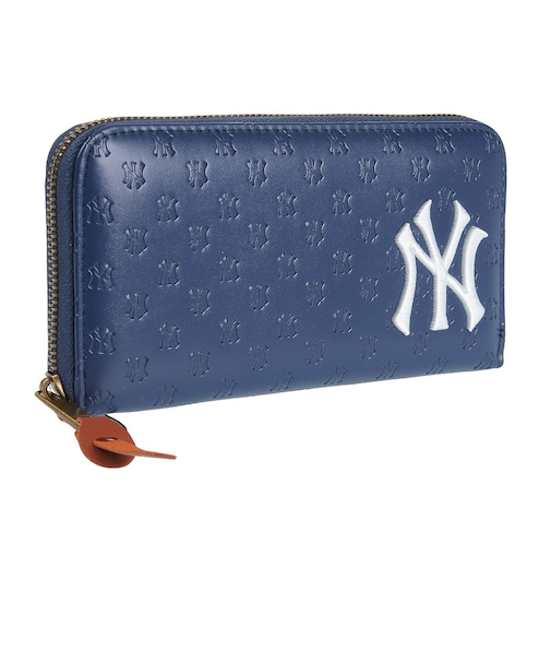MLB 長財布 ニューヨークヤンキース ロゴ型押し YK-1406P-02-NAVY