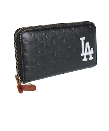 MLB 長財布 ロサンゼルスドジャース ロゴ型押し LA-1406P-02BK