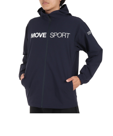 デサント（DESCENTE）ジャージ 上 uv 防風 撥水 ネイビー AIRY TRANSFERフルジップフーディー DMMWJF12 NV