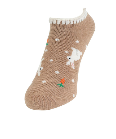 FUN WARMHOME うさぎ柄 内側パイル 裏起毛 2262-93LBEG