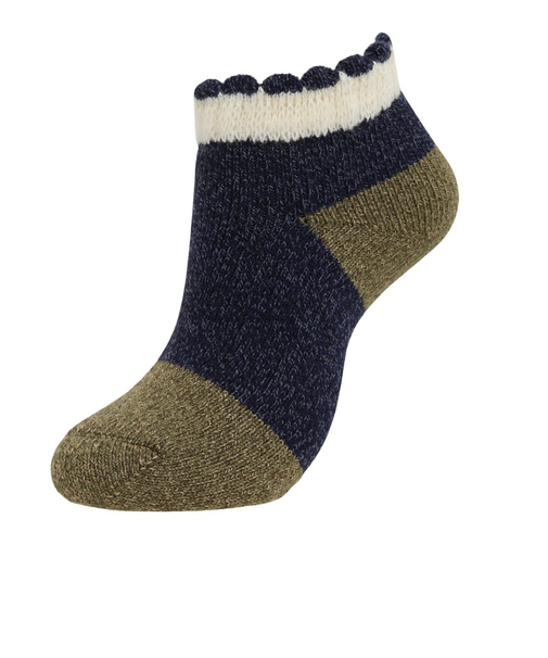 ルームソックス ゆる暖 厚手パイル スニーカー丈 3245-895GRN