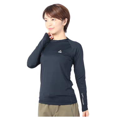 接触冷感 インナー 長袖アンダー シャツ クールアンダーシャツ W RE23SUK5620032BLK ブラック 速乾
