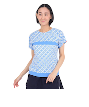 ルコックスポルティフ（lecoqsportif）テニスウェア レディース サンスクリーン 前後2wayゲームシャツ QTWXJA03 BL 速乾 UVカット