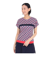 ルコックスポルティフ（lecoqsportif）テニスウェア レディース サンスクリーン 前後2wayゲームシャツ QTWXJA03 NV 速乾 UVカット