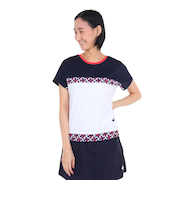ルコックスポルティフ（lecoqsportif）テニスウェア レディース サンスクリーン 前後2wayゲームシャツ QTWXJA03 WHNV 速乾 UVカッ…