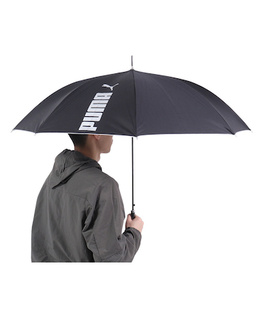 プーマ（PUMA）晴雨兼用ジャンプ傘 シルバーコーティング 無地 60cm PBP57JP60 BK 長傘 黒