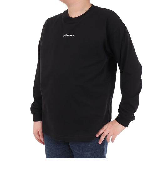 ニューバランス（new balance）吸水速乾 Linear logo 長袖Tシャツ ABT45059BK