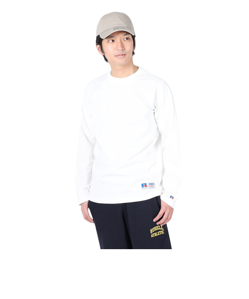 ラッセル（RUSSELL）ProCotton 長袖クルーネックTシャツ RBM24ES0004 WHT
