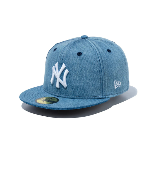 ニューエラ（NEW ERA）帽子 59FIFTY ニューヨーク・ヤンキース ウォッシュドデニム×ホワイト 60546683