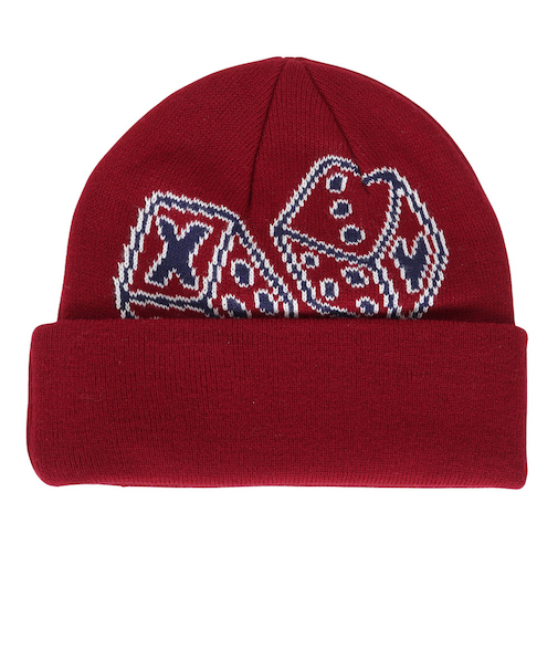 エクストララージ（XLARGE）ダイス ニットキャップ 101241051001-BURGUNDY