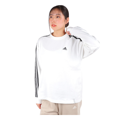 アディダス（adidas）エッセンシャルズ プラス 3ストライプ Tシャツ 長袖 KVF78-JF1390 ロンT