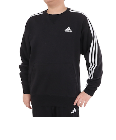 アディダス（adidas）キッズ エッセンシャルズ プラス ルーズフィット スリーストライプス フレンチテリー スウェットシャツ KWF33-JE1713
