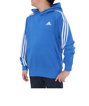 アディダス（adidas）キッズ エッセンシャルズ プラス ルーズフィット スリーストライプス フレンチテリー プルオーバーパーカー KWF39-JE1753