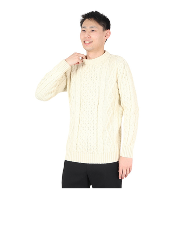 ケリーウーレンミルズ（KERRY WOOLLEN MILLS）アラン ケーブル クルー セーター KW-0002 Pure Aran
