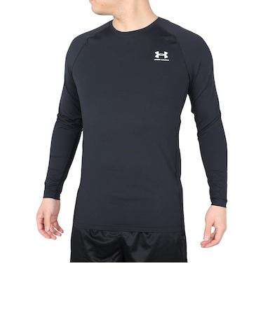 アンダーアーマー(UNDER ARMOUR)長袖 速乾 ストレッチ 抗菌防臭 uv ネイビー ヒートギア フィッティド ロングスリーブシャツ 1387940 …