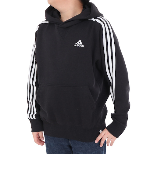 アディダス（adidas）ジュニア エッセンシャルズ プラス スリーストライプス フレンチテリー プルオーバーパーカー KWF39-JE1749