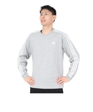 アディダス（adidas）エッセンシャルズ プラス ルーズフィット スリーストライプスTシャツ 長袖 KWE93-JF3909 ロンT