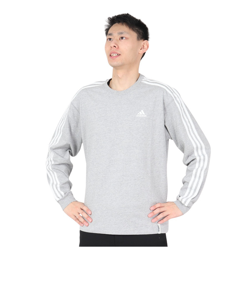 アディダス（adidas）エッセンシャルズ プラス ルーズフィット スリーストライプスTシャツ 長袖 KWE93-JF3909 ロンT