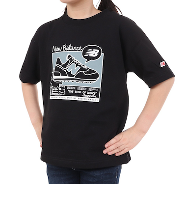ニューバランス（new balance）ジュニア 吸水速乾 Graphic 半袖Tシャツ ABT45061BK
