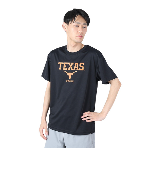 スポルディング（SPALDING）バスケットボールウェア Tシャツ テキサス ホーン ロゴ SMT24024TXBK 速乾 UVカット